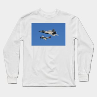 P-51 Mustang + F-22 Raptor Heritage Flight Long Sleeve T-Shirt